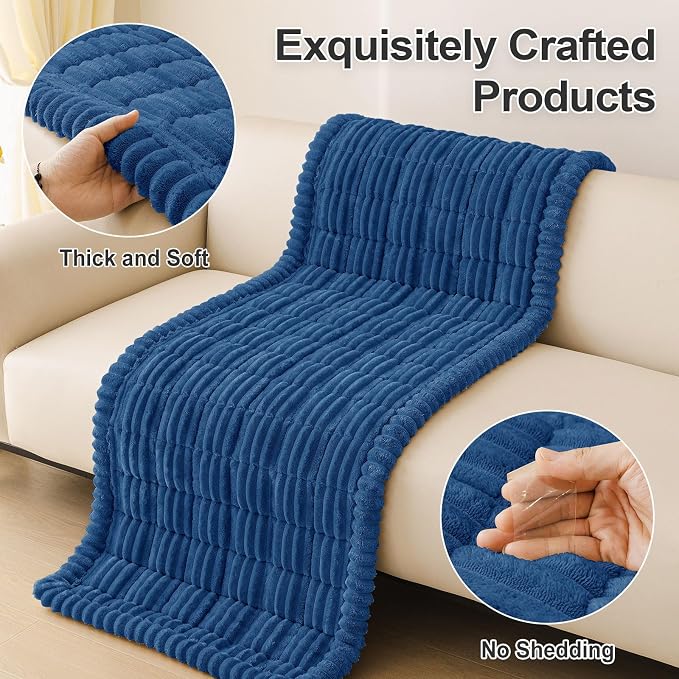 hyha Couch Cover for Dogs, Washable Non Slip Plush Flannel Sofa Protector | Thick Flannel, Silicone Anti-Slip Backing, Pet Hair & Scratch Protection, Fits Sofa & Loveseat (27.6" x 70.9") - Image 8