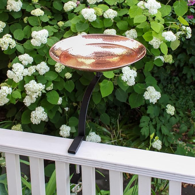 Achla Designs 201-2003 Rail Mount Bracket Birdbath, Polished Copper Plated - Image 3