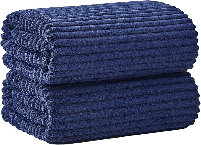 2 Piece Bath Sheets, 40"x80" Bath Towels, Navy Blue | Extra-large size, Quick dry, Highly Absorbent, Lint Free，shower towels for bathroom gym spa，Big and Tall users by NALIVO