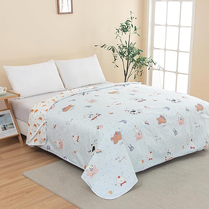 WenBags Waterproof Dog Bed Cover 60 * 80 Inches Throw Size,Pet Hair Resistant Reversible Couch Cover Mattress Protector,Leakproof Bed Liner/Sheet/Blanket for Adults Elderly Pets,Cute Dogs - Image 6