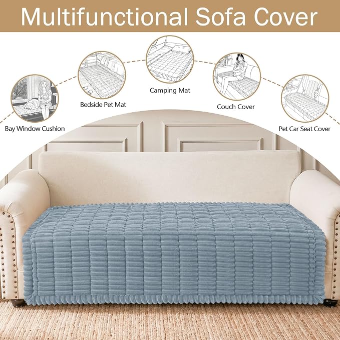 hyha Couch Cover for Dogs, Washable Non Slip Plush Flannel Sofa Protector | Thick Flannel, Silicone Anti-Slip Backing, Pet Hair & Scratch Protection, Fits Sofa & Loveseat (43" x 82.7") - Image 3