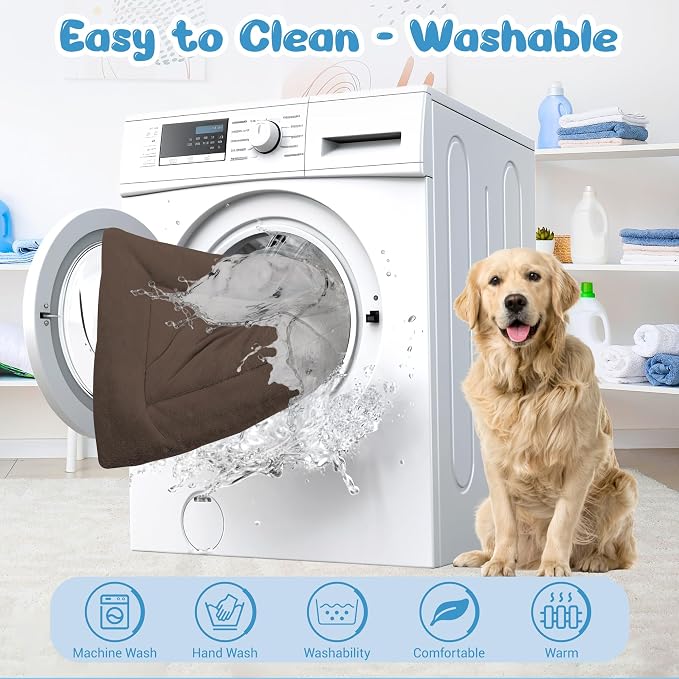 Dog Crate Pad Washable for 48 Inch Crate, Plush Anti-Slip Crate Mat for Large Dogs, XL Kennel Pad for Home, Travel and Training, 48 x 30 Inch, Brown - Image 4
