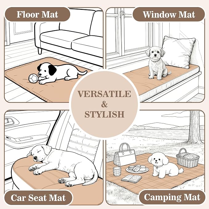 MYSKY HOME 100% Waterproof Couch Cover for Dogs, Plush Pet Couch Covers for Sofa Washable, Couch Covers for 3 Cushion Sofa Pet Friendly, Non-Slip Durable Sofa Cover Slipcover Protector, Khaki, 35"x83" - Image 7