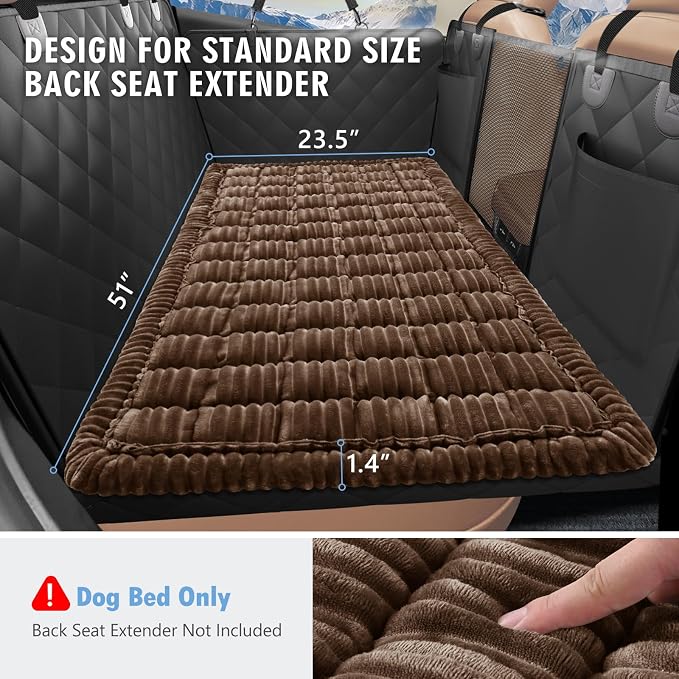 Dog Bed for Car Back Seat, Non-Slip Backseat Pet Mat Standard, 51''X23.5'' | Soft Blanket for Travel, Plaid Flannel, Quilted PP Cotton Filling, Non-Slip Backing, Machine Washable, Fit Backseat Extenders - Image 8