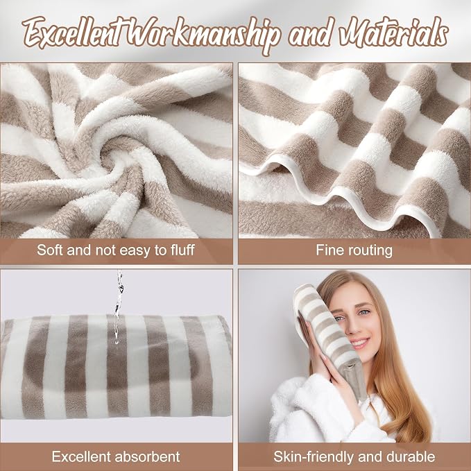 SmoothNovelty 8 Pack Microfiber Bath Towels Bulk 27'' x 60'' Oversized Bath Towel Highly Absorbent Extra Large Shower Sheets Soft Drying for Beach Pool Bathroom Salon Party(Khaki) - Image 3