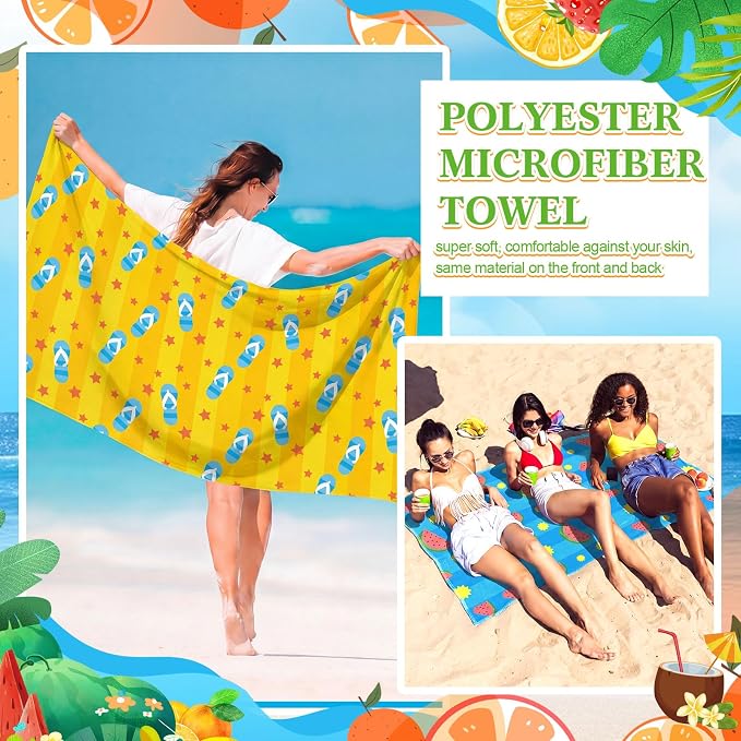 FuWeave 10 Pack Microfiber Beach Towel 28 x 55 Inch Oversized Large Thin Beach Towels for Pool Camping, Sand Free Lightweight Blanket for Women Adults Travel Swimming Sport (Coast Summer) - Image 5