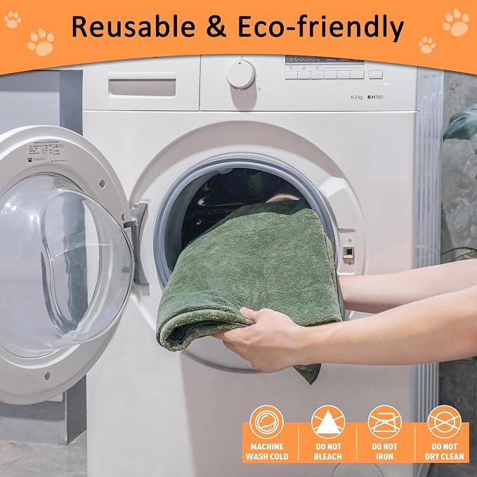 Bunlitent Reusable Pee Pads for Dogs, 48'' x 48'', 3Packs, Quick-Dry, Green | Non-Slip, Waterproof, Fast Absorbent, For Incontinence, Housebreak, Crate, Whelping Pads, For Puppy, Senior Dog, Incontinence - Image 8