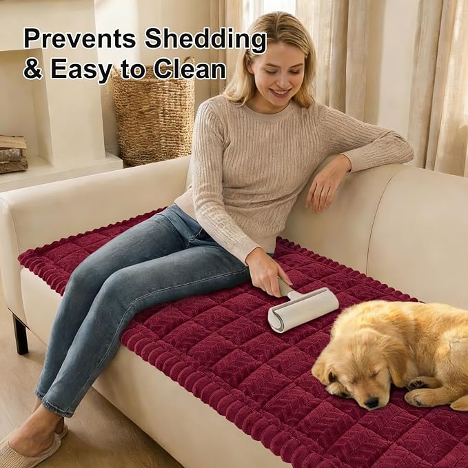 Smiry Couch Cover for Dogs, Non Slip Fuzzy Pet Sofa Covers Washable | Sofa Slipcovers for 3 Cushion Couch, Soft Thick Furniture Protector for Cats Dogs, Against Fur, Dirt, Scratch (35.4"x82.7") - Image 4