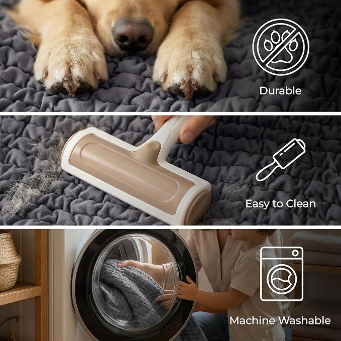 PAULATO BY GA.I.CO. Waterproof Blanket – 24x86” Changing Absorbent Pad for Incontinence – Machine Washable Stain-Resistant Protector for Couch Sofa or Bed – Reusable Waterproof Cover - Dark Grey - Image 4