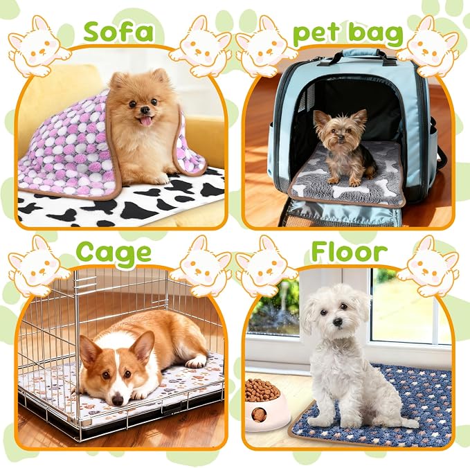 6 Pcs Dog Blanket Super Soft Pet Puppy Blankets Calming Blanket for Small, Medium Dogs Warm Sleep Mat Flannel Blanket for Dogs Puppy Cat (24"×16") - Image 7