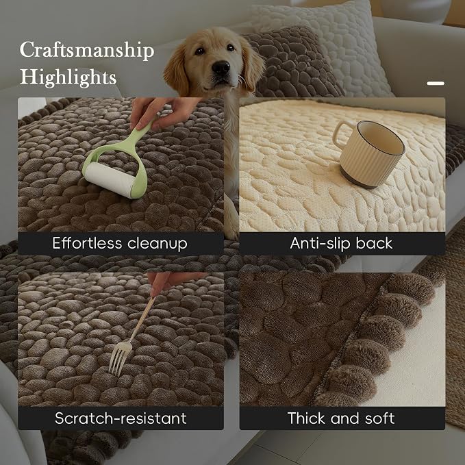 Couch Covers for 3 Cushion Couch Sofa Pet Friendly,Non-Slip Sofa Cover Washable - Image 4