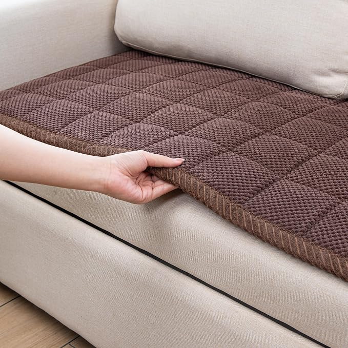 Pet Couch Covers,Couch Cover for Dogs Washable,Anti Slip Dog Sofa Covers Couch Protector Sofa Mat,Seat Cover,Dog Mat,Pet Pad for Furniture 1 Piece (Brown, 21''x21''/Square) - Image 3