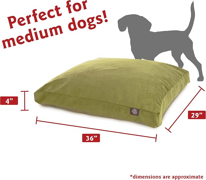 Majestic Pet Villa Rectangle Dog Bed Washable – Non Slip Comfy Pet Bed – Crate Bed with Removable Washable Cover – Kennel Bed for Sleeping, Polyester Fiber, Medium, Apple - Image 3