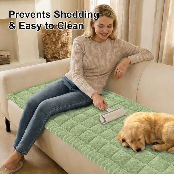 Smiry Couch Cover for Dogs, Non Slip Fuzzy Pet Sofa Covers Washable | Sofa Slipcovers for 3 Cushion Couch, Soft Thick Furniture Protector for Cats Dogs, Against Fur, Dirt, Scratch (27.6"x95") - Image 4
