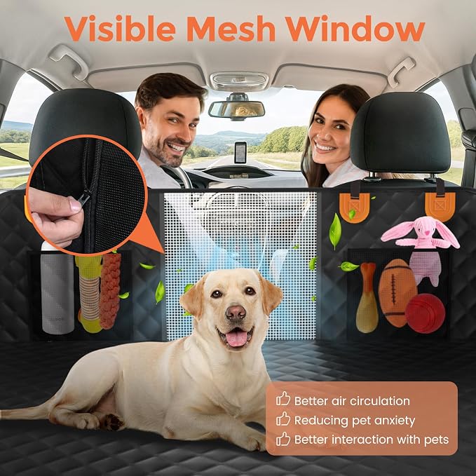 Dog Seat Cover for Back Seat,Hard Bottom Car Seat Cover for Dogs | Back Seat Extender for Dogs Holds 500lbs,Waterproof Rear Seat Pet Cover,Dog Hammock Travel Accessories for Car,SUV,Truck - Image 5