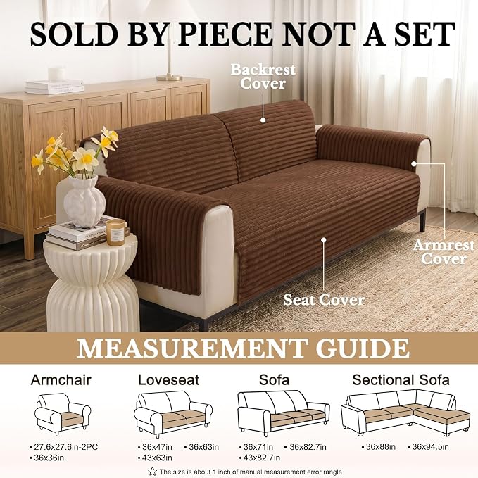 Smiry Waterproof Couch Cover for Dogs, Washable Non Slip Plush Protector | Waterproof Protection, Plush Flannel, Non Slip Backing, Pet Hair & Scratch Protection, Soft Cover (43" x 63") - Image 6