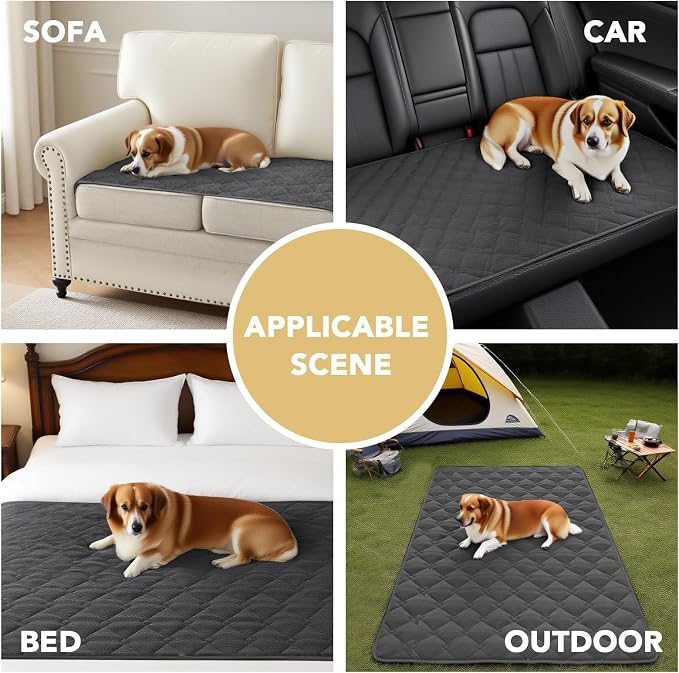 H.VERSAILTEX Couch Cover Chenille Pet Fuzzy Sofa Covers for 3 Cushion Couch Anti Slip Washable Sofa Slipcovers with Strap Soft Couch Protector Cover for Dogs Cats Kids(27.6" x 71", Grey) - Image 6
