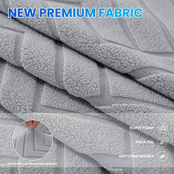 Stretch Sofa Cover Non-Slip Washable Furniture Protector | Stretch, 91"-110".Soft, Non Skid Foam, Elastic Bottom, Machine Washable, for Kids & Pets, Couch & Sofa, Light Gray - Image 4