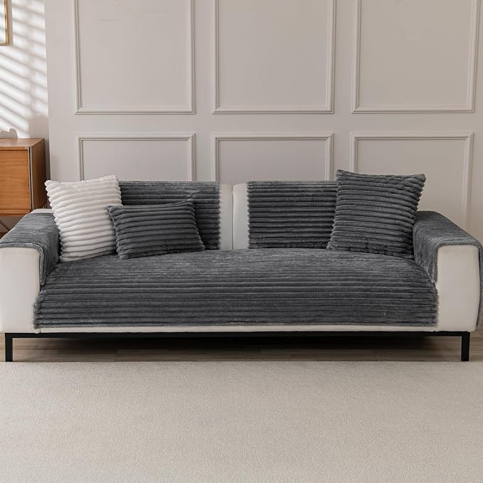 Waterproof Couch Cover for Dogs, Sofa Covers Washable & Non-Slip, Soft Dog Bed Blanket Protector for Sectional, Loveseat, Living Room Furniture (Dark Gray, 35.43"x 70.9" 1 Pack) - Image 8