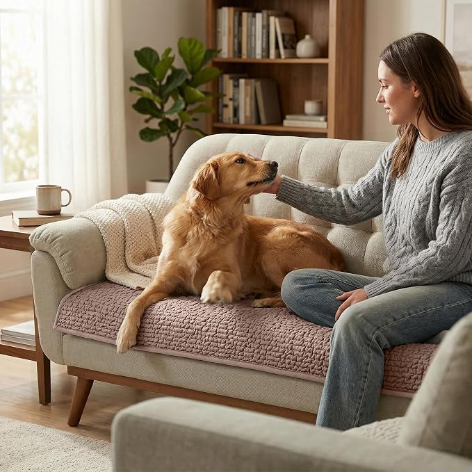 PAULATO BY GA.I.CO. Waterproof Blanket – 24x67” Changing Absorbent Pad for Incontinence – Machine Washable Stain-Resistant Protector for Couch Sofa or Bed – Reusable Waterproof Cover - Soft Taupe - Image 6
