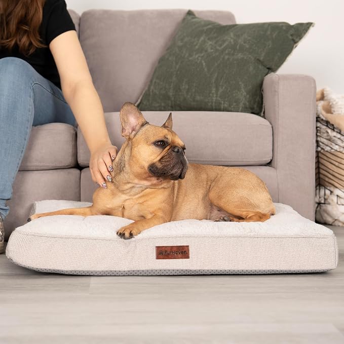 Furhaven Orthopedic Dog Bed – Classic Cushion with Plush Tufted Top, Supportive Foam Mattress, Removable Washable Cover, Joint Relief - Gray, Medium - Image 2