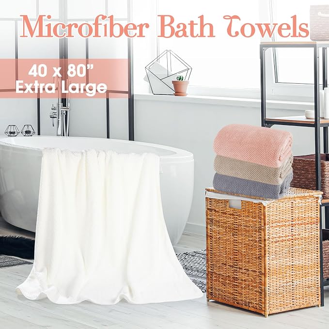 Newwiee 4 Pcs Oversized Bath Towel 40'' x 80'' Bath Sheet,Warm Colors | Fluffy Microfiber Quick Dry, Extra Large Bathroom Towel, Soft Absorbent Adult Shower Sheet, Fall Halloween Decor, Spa Beach - Image 6