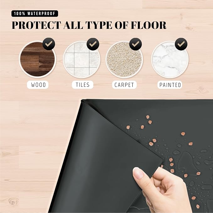 AVERYDAY 100% Waterproof Thicker Silicone Dog Food Mat, 0.63'' Raised Edge Bowl Mat for Food & Water, Non Slip Pet Feeding Placemat for Messy Drinkers, Perfect for Large Medium Small Breeds, 18"x10" - Image 5