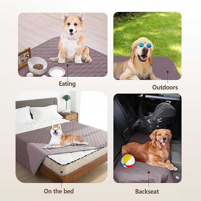 gogobunny 100% Double Sided Waterproof Dog Blanket Soft Pet Bed Cover Reversible Protect Furniture Couch Sofa Car for Puppy Large Dog Cat (Dark Sea Fog/Light Sea Fog, 82x82 Inch (Pack of 1)) - Image 9