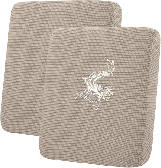 hyha Waterproof Couch Cushion Covers for Pets, Non Slip Sofa Seat Cover | Stretch Jacquard Fabric, Elastic Bottom, Non Slip Fit, Waterproof Protection, Pet Hair Protection (2 Pieces) by hyha