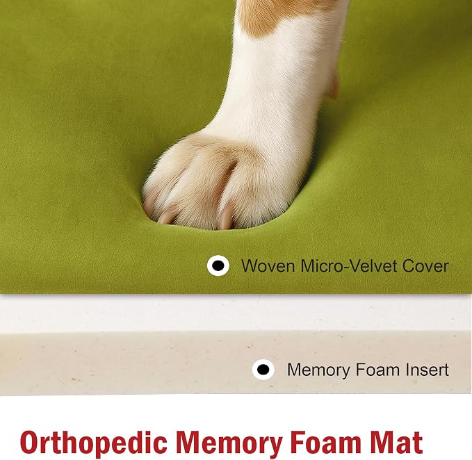 Majestic Pet Orthopedic Memory Foam Dog Crate Mat - Plush Pet Bed Pad for Crates & Kennels | USA Crafted | 24"x18" Villa Apple - Image 5