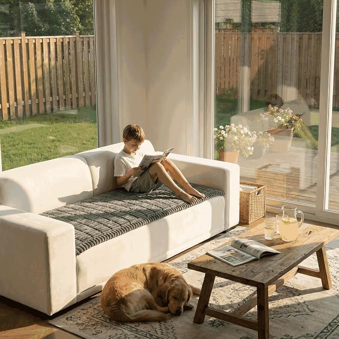 Fuzzy Pet Couch Cover for Sofa,Non Slip Sofa Cover Pet Friendly Couch Covers for Dogs Washable Protector for Pets Mat Dog Bed Mats (Dark Grey, 27.6"x27.6") - Image 2