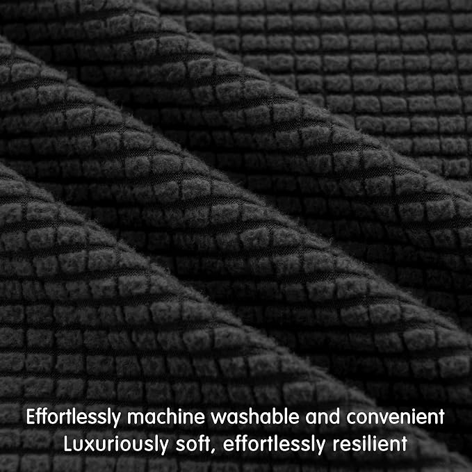 Hokway Couch Cushion Covers Stretch Cushion Covers Sofa Seat Cushion Slipcover Cushion Protector(Black, Medium) - Image 5