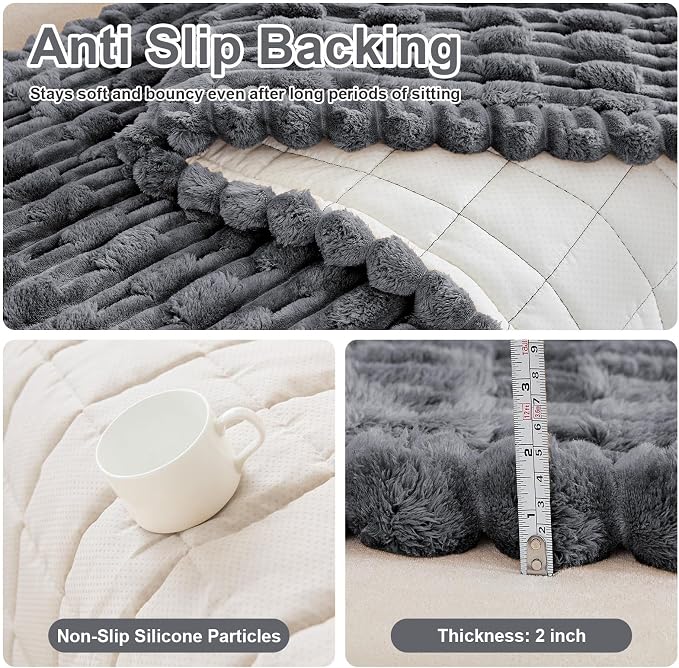 Waterproof Dog Couch Cover, Non Slip Pet Sofa Protector, Thick Fuzzy Couch Cover for Dogs, Machine Washable Furniture Protector, Scratch Resistant Pet Couch Mat(Dark Gray, 28" x 59"/70 x 150cm) - Image 6