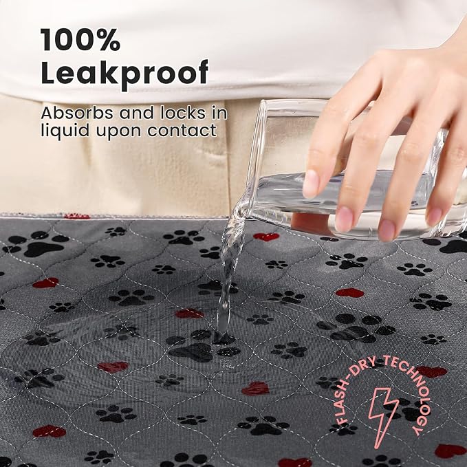 Washable Pee Pads for Dogs,4 Pack Extra Large 24"x24" Super Absorbent Reusable Puppy Pads,Non-Slip 100% Waterproof Dog Pee Pads,Pet Training Pads for Couch, Crate,Potty Training,Floor - Image 3
