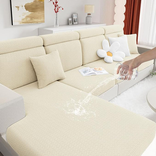 hyha Waterproof Couch Cushion Covers, Anti Slip Sofa Slipcovers for Pets | Waterproof Protection, Thick Jacquard Fabric, Wear Resistant, Anti Slip, Pet Protection (3 Pieces) by hyha