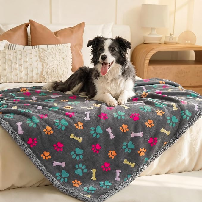 Luciphia Waterproof Pet Blankets for Couch Sofa Bed Cover Cat Liquid Pee Proof Washable Soft Fluffy Large Dog Blanket Reversible Furniture Protection Puppy Thicken X-Large（85" x 57"） | Soft Print Pet Blanket Washable Pee Proof, Furniture Protector for ... - Image 6
