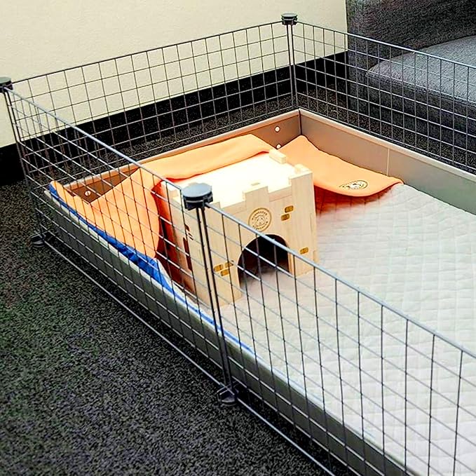GuineaDad Original Reusable Cage Liner – Orange Fleece Bedding with Burrowing Pocket –Waterproof Bottom – Fits Midwest Guinea Pig Cage – Small Animal Supplies - Image 7