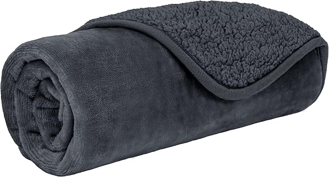 PetAmi Premium Waterproof Dog Blanket for Small Medium Dogs, Reversible Sherpa & Flannel Fleece, Leakproof Pet Throw for Couch Protection, Soft Plush Furniture Protector for Cats, Washable, 24x32 Grey - Image 7