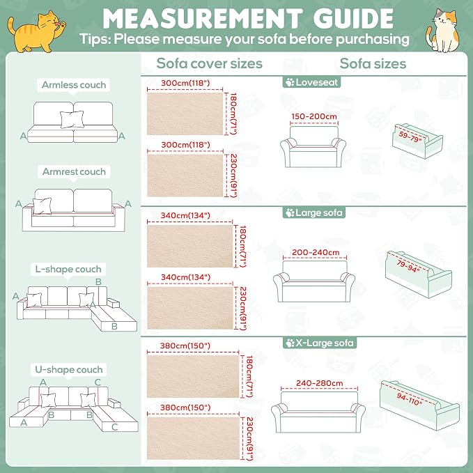 LOllON Cat Scratch Couch Cover Waterproof 150"x71" Non-Slip | Pet-Friendly Couch Protector, Anti-Scratch & Waterproof Sofa Cover For Cats Dogs Kids, Machine Washable - Image 9