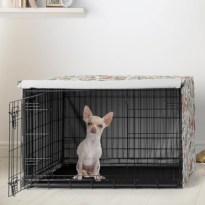 Sweet Jojo Designs 24in. Small Dog Crate Cover (Boho Vintage Floral) for Girls Pet Cage, Kennel Covers (Bohemian, Shabby Chic, Rose, Flower, Elegant, Wildflower, Farmhouse, Blush Pink, Yellow, Green) - Image 2