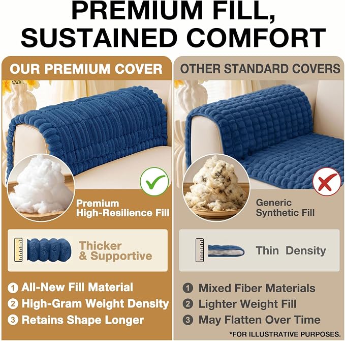 hyha Couch Cover for Dogs, Washable Non Slip Plush Flannel Sofa Protector | Thick Flannel, Silicone Anti-Slip Backing, Pet Hair & Scratch Protection, Fits Sofa & Loveseat (27.6" x 82.7") - Image 10