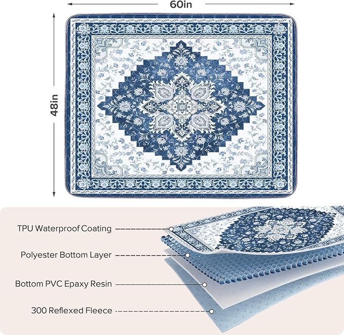 INVENHO 2PACK Washable Pee Pads for Dogs 60"x48" Reusable Dog Pads Extra Large Upgrade Non-Slip Dog Pee Pads Heavy Absorbency Puppy Pee Pads Quick Dry Whelping Pads/Waterproof Puppy Training Pad - Image 2