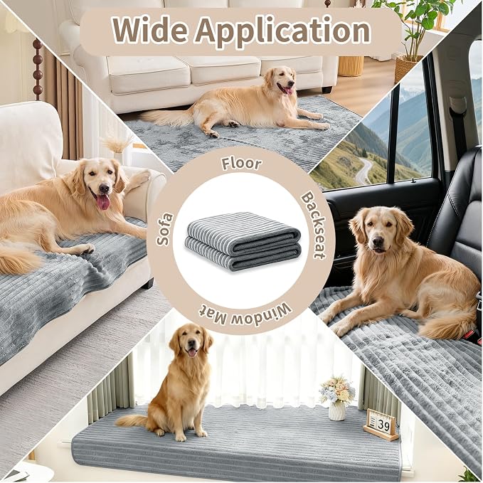 100% Waterproof Couch Covers for Dogs, 35"×82" Washable Couch Cover, Non Slip Sectional Couch Covers for 3 Cushion Sofa Cover Pet Friendly, Cat and Dog Couch Bed Cover-Light Grey - Image 6