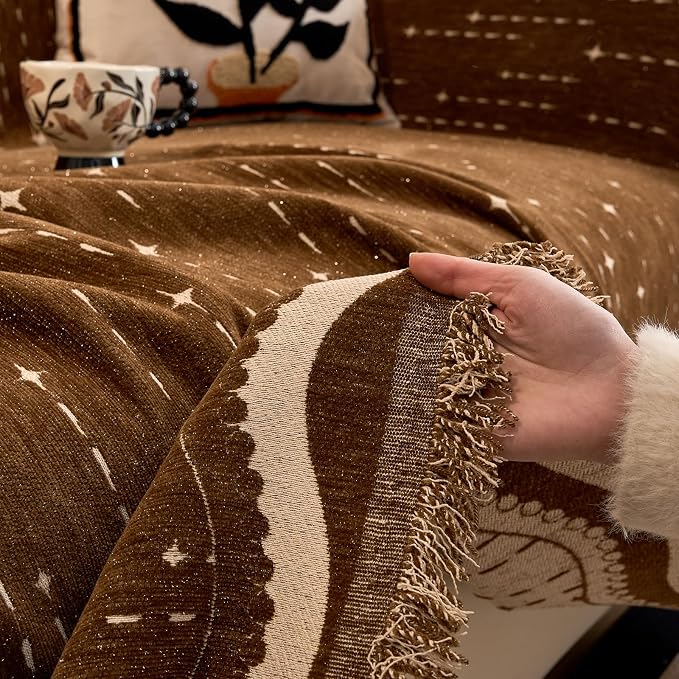 ROOMLIFE Couch Cover Boho Sofa Covers for 3 Cushion Couch Washable, Furniture Protector Sofa Couch Cover for Dogs, Soft Breathable Sofa Slipcover, Couch Throw Blankets with Tassels 71''X150'' - Image 5