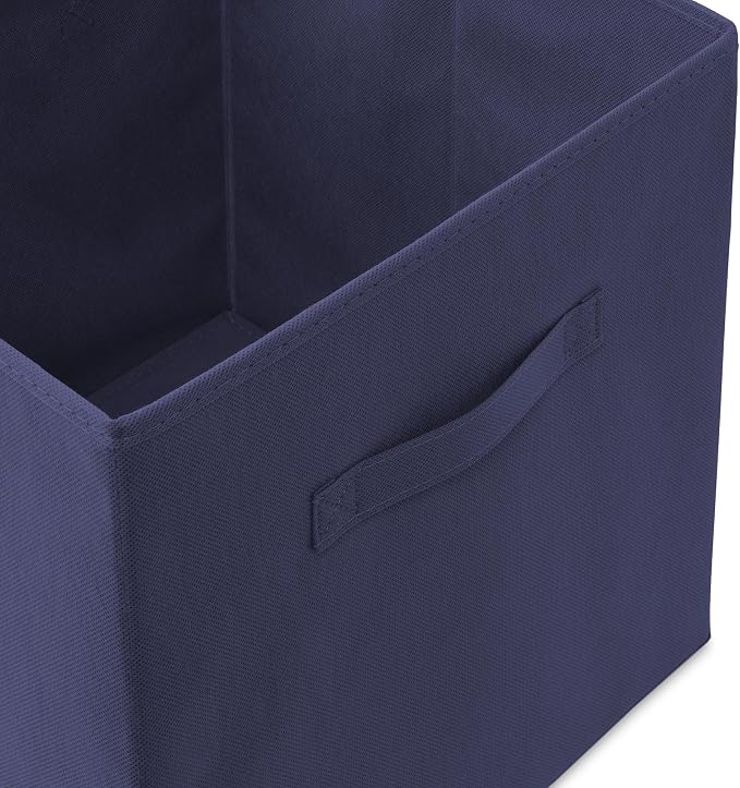 Casafield Set of 12 Collapsible Fabric Cube Storage Bins, Navy Blue - 13" Foldable Cloth Baskets for Shelves, Cubby Organizers & More - Image 3