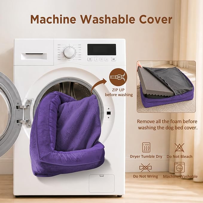 Comfort Expression Orthopedic Dog Bed for Medium Size Dog with Bolster | Waterproof Dog Couch Bed with Washable Cover & Non-Slip Bottom, Supportive Egg Crate Foam Medium Pet Bed, 30x20 Inch - Image 5