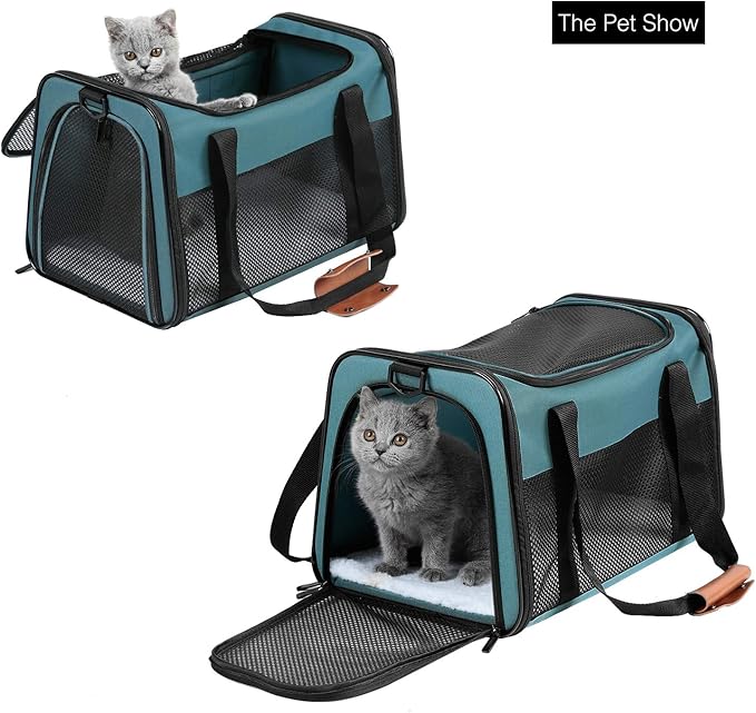 Cat Carrier - Portable Foldable Dog Pet Carrier, Soft-Sided Pet Bag up to 22 Lbs, Airline Approved Travel Puppy Carrier