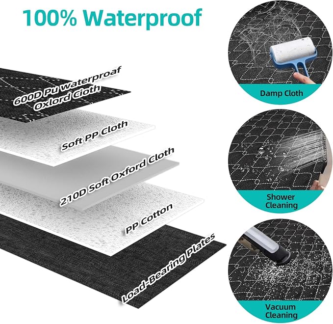 Petiza Back Seat Extender for Dogs Hard Bottom Dog Car Seat Cover for Back Seat Heavy Duty Scratch Proof Nonslip Durable Soft 100% Waterproof Dog Hammock for Car Truck SUV - Image 6
