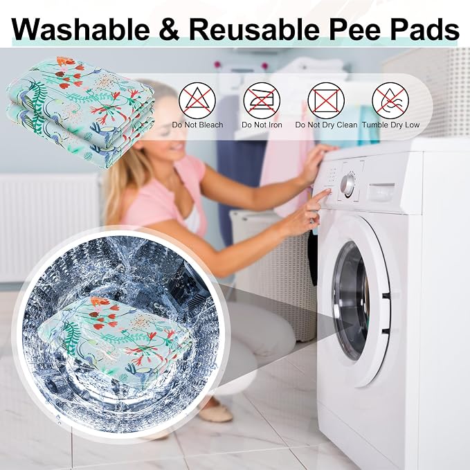 BEAUTYZOO Reusable Puppy Pads,Washable Pee Pads for Dogs,Non Slip Wee Wee Pad for Potty Training,Thick Heavy Absorbent Underpads for Playpen,Bed,Sofa,Crate,Whelping,Travel & Outdoor Spring, 24" x 36" - Image 3
