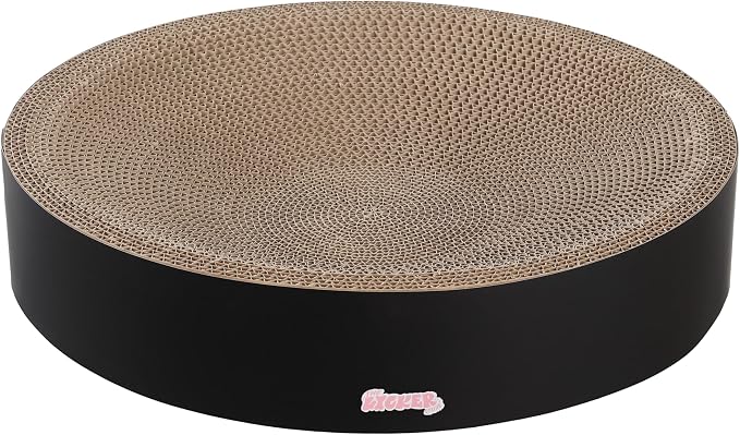 CSR1010H Nelson 20.13" Modern Cardboard Round Bowl Cat Scratcher with Catnip, Ink - Image 6